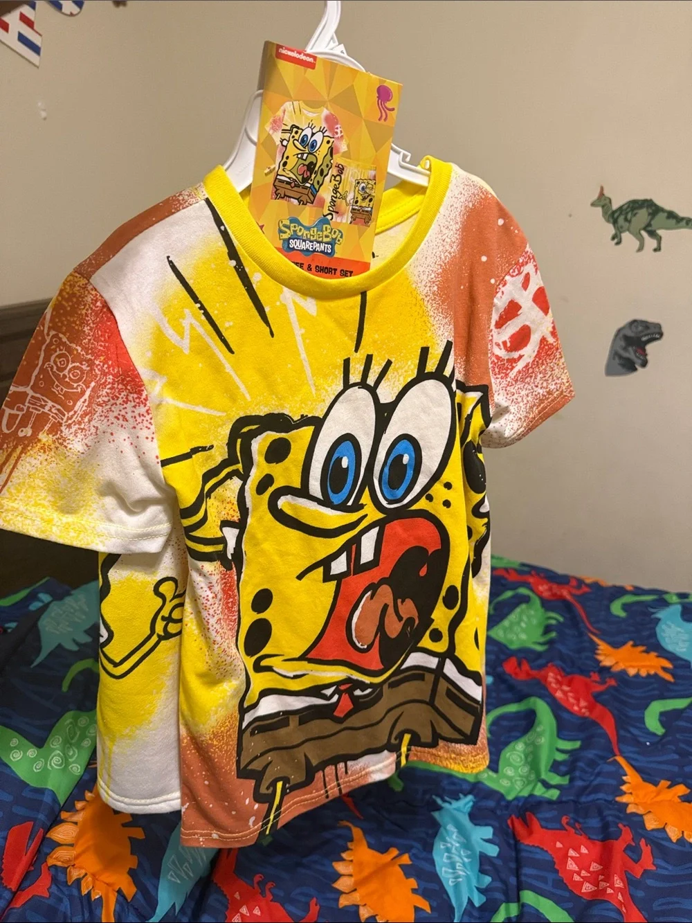 SpongeBob Squarepants Yellow & Orange Graphic Kids Tee and Shorts Set